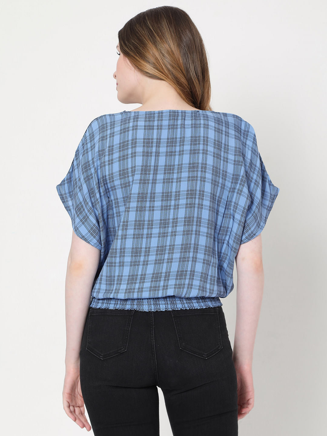 Blue Two-Toned Checks Top