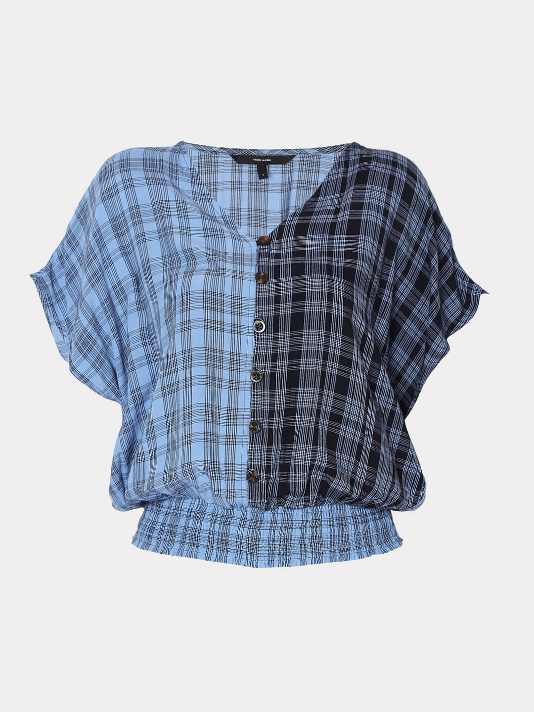 Blue Two-Toned Checks Top
