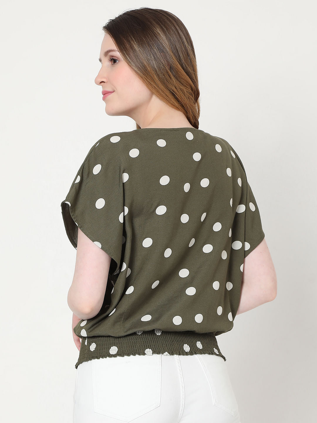 Green Polka Dot Top