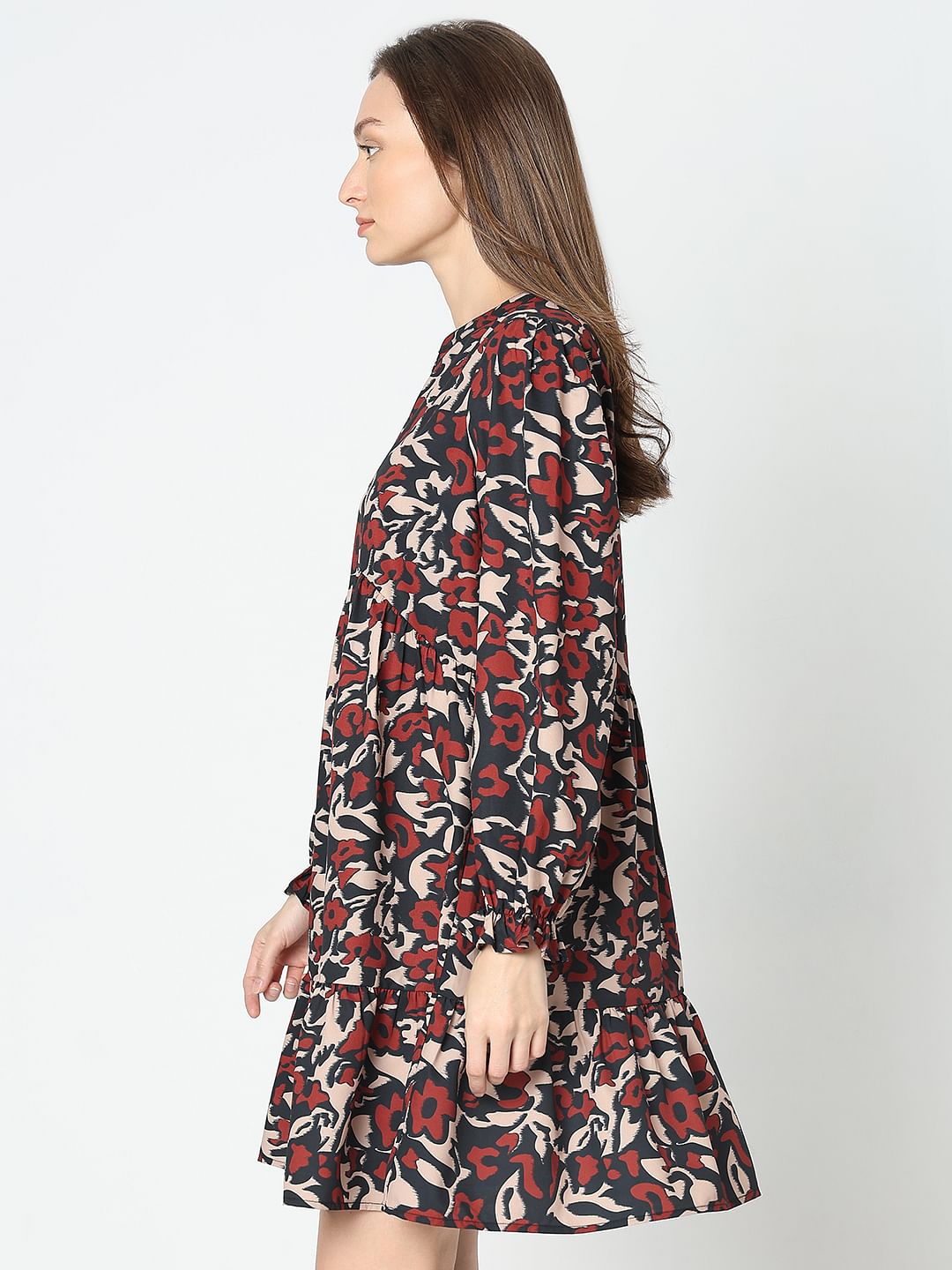 Black Floral Shift Dress