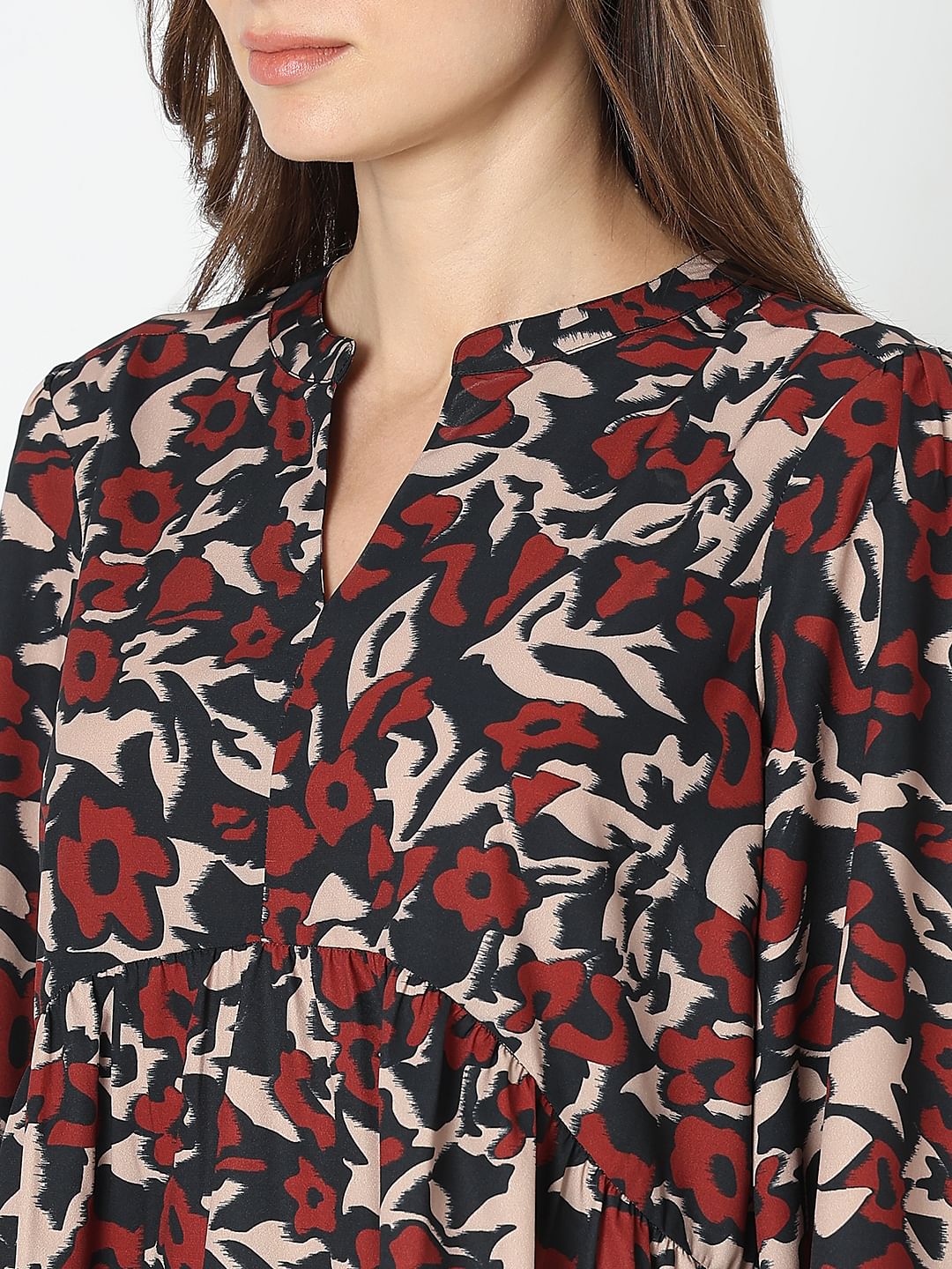 Black Floral Shift Dress