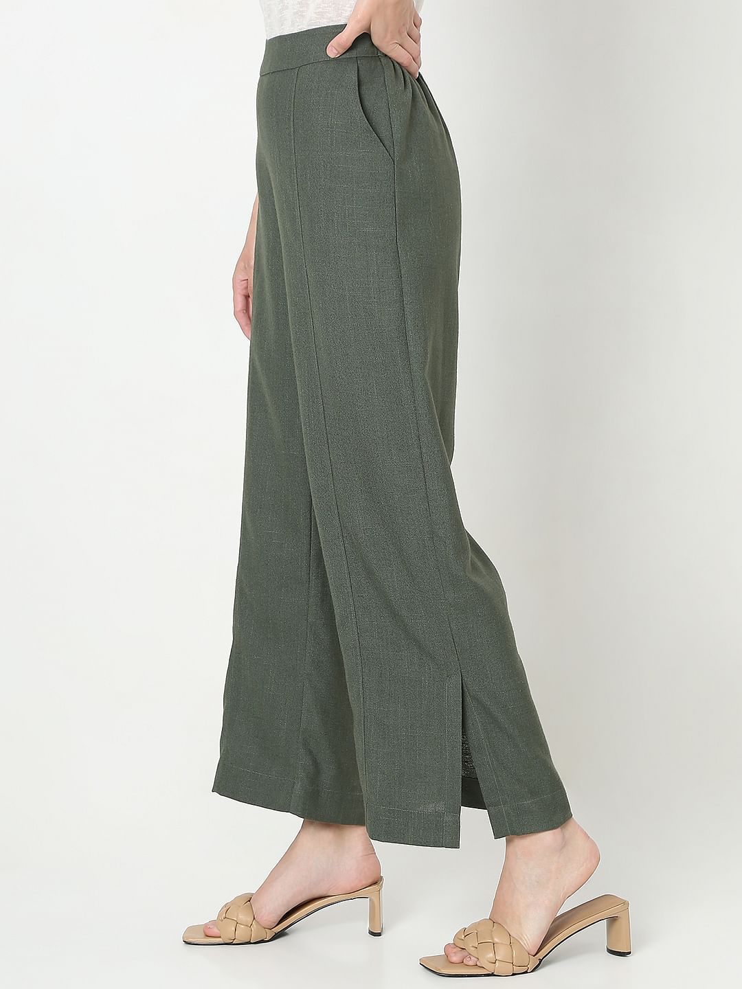 Green High Rise Pants