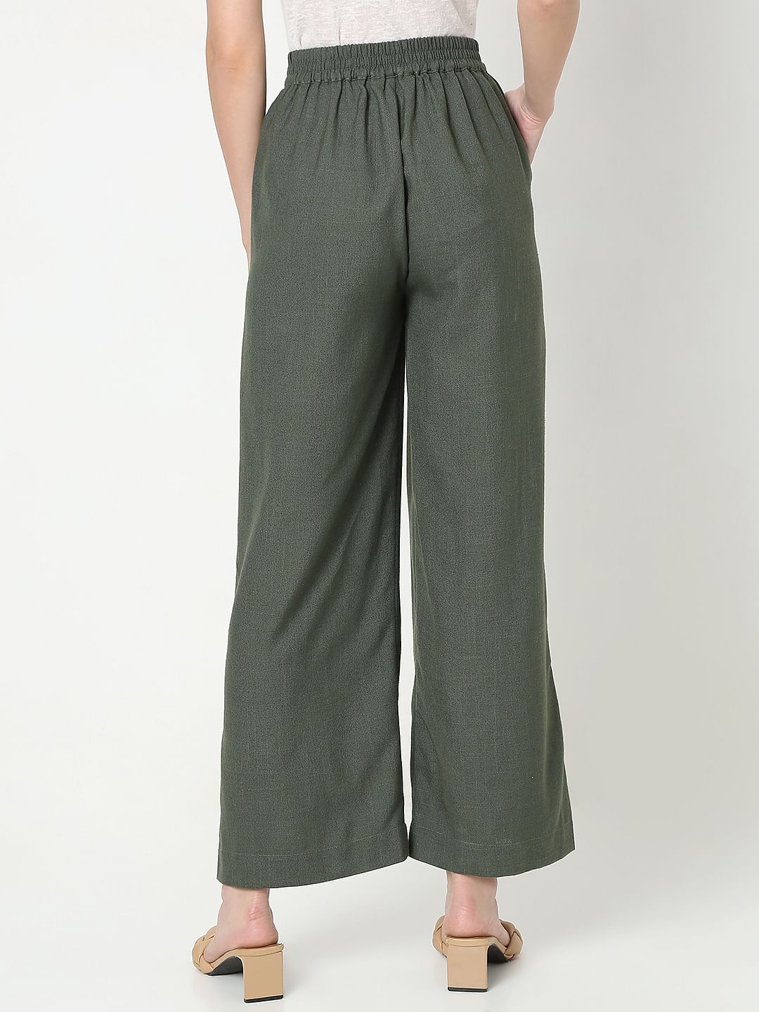 Green High Rise Pants
