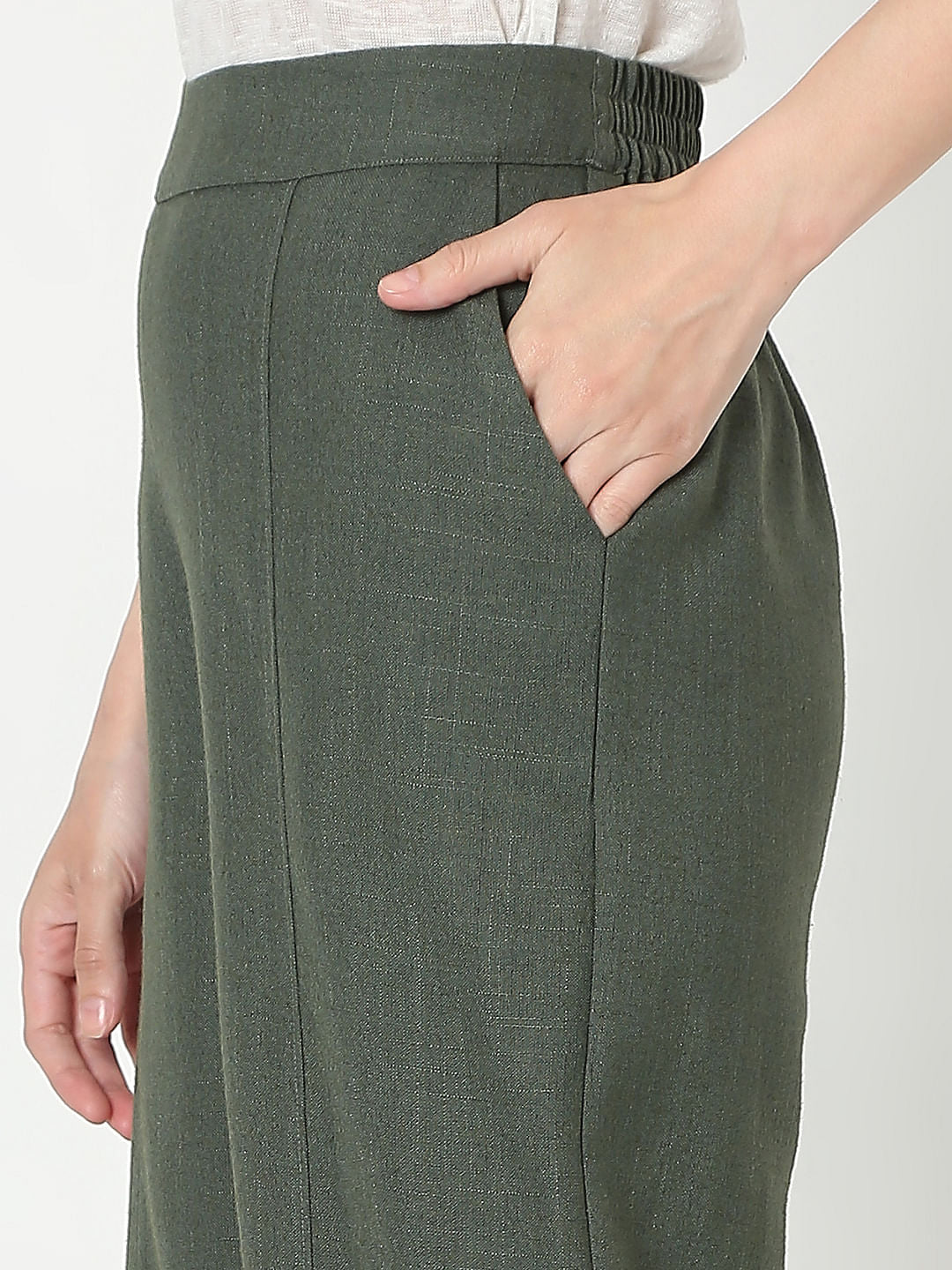 Green High Rise Pants
