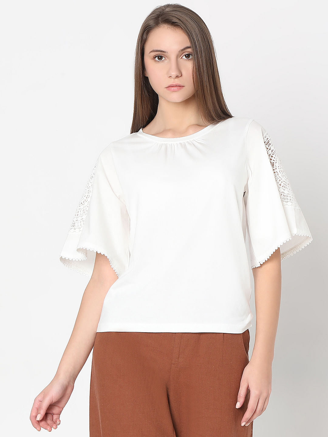 White Lace Patch T-Shirt