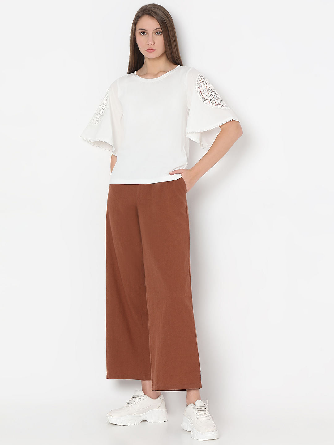 White Lace Patch T-Shirt