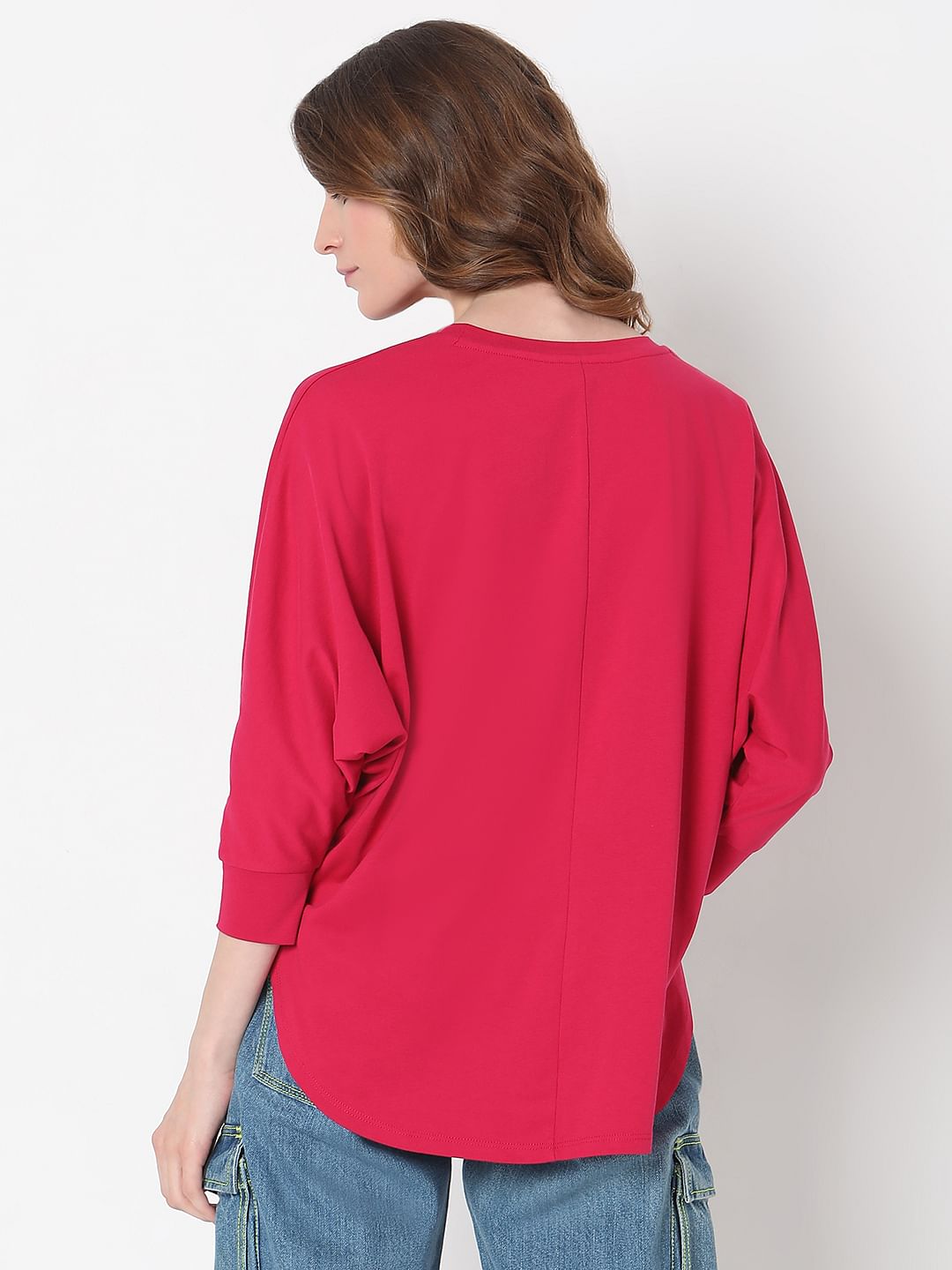 Dark Pink Cotton T-Shirt