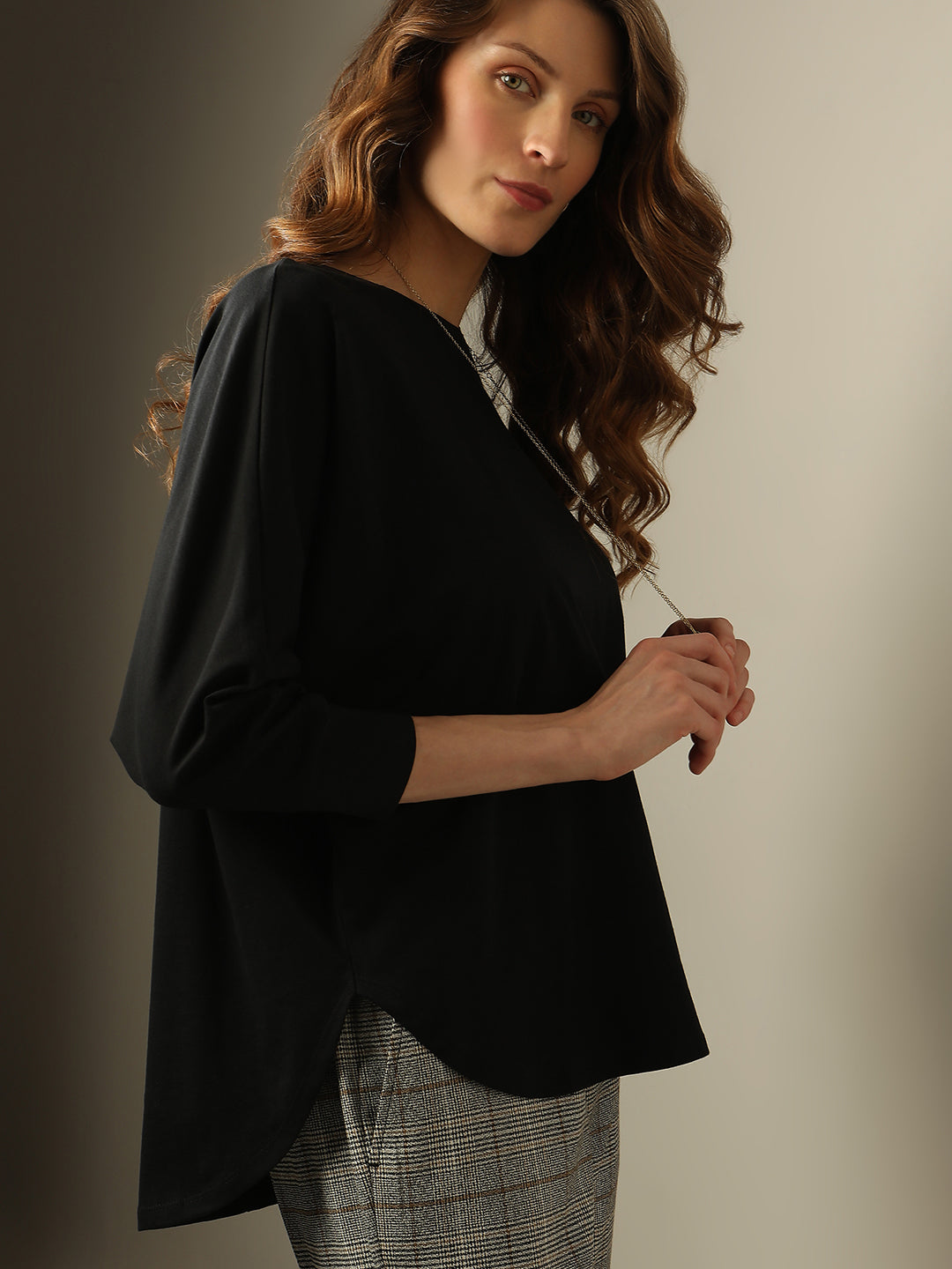 Black Regular Fit Top