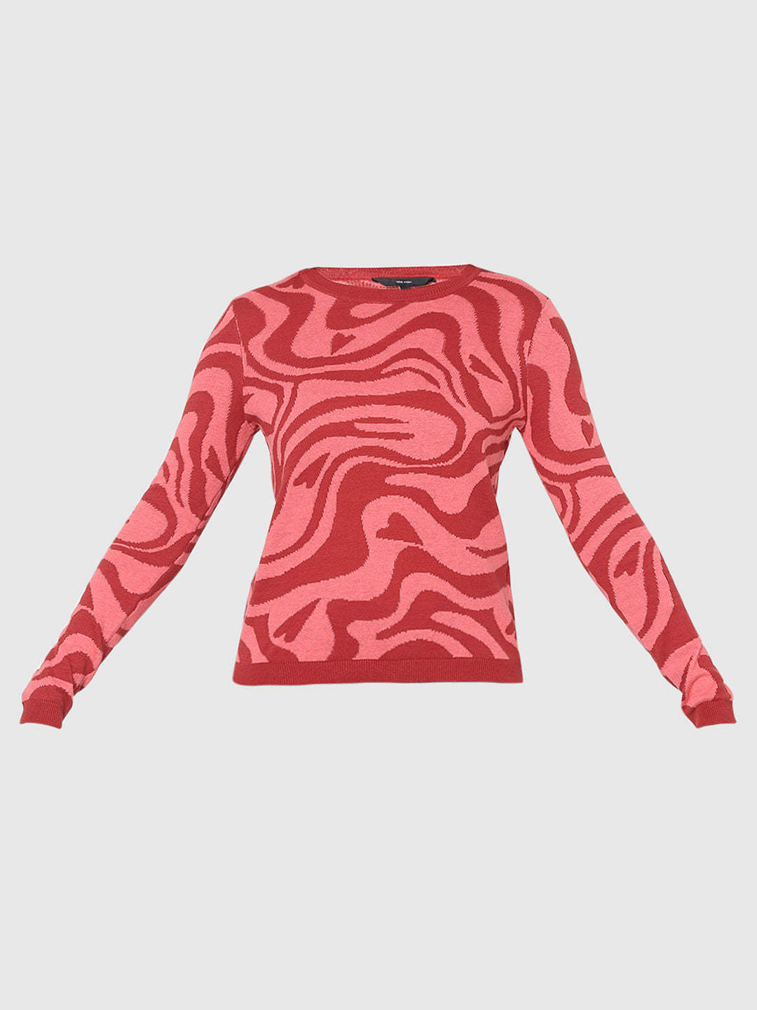 Pink Abstract Print Sweater