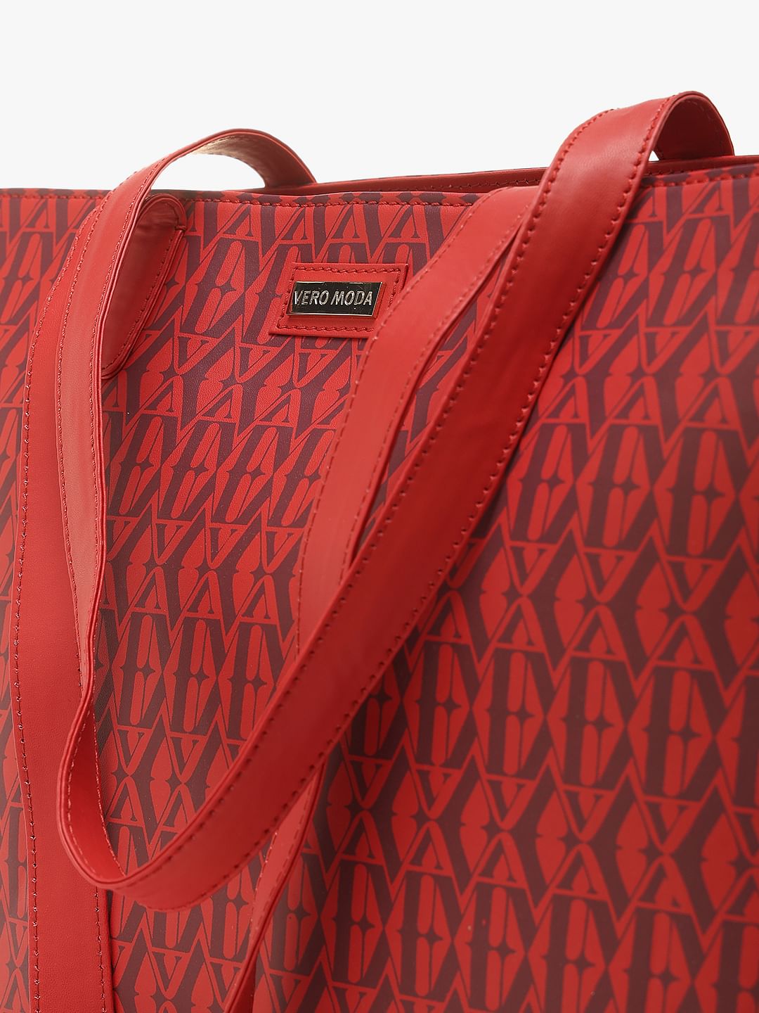 Red Printed Tote Bag