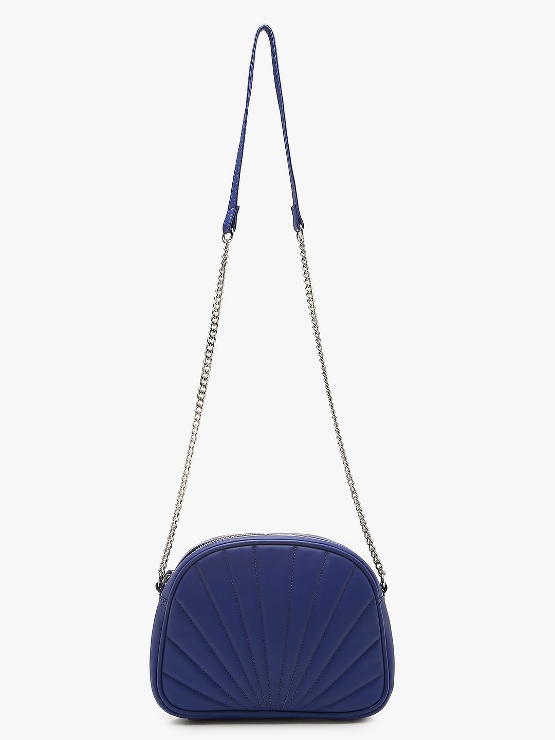 Blue Quilted Crossbody Bag