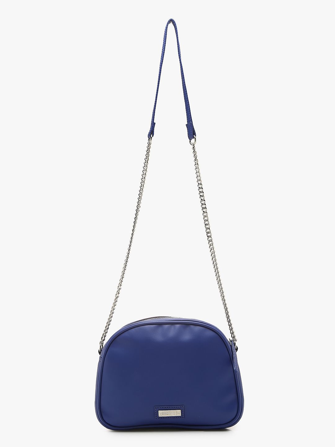 Blue Quilted Crossbody Bag