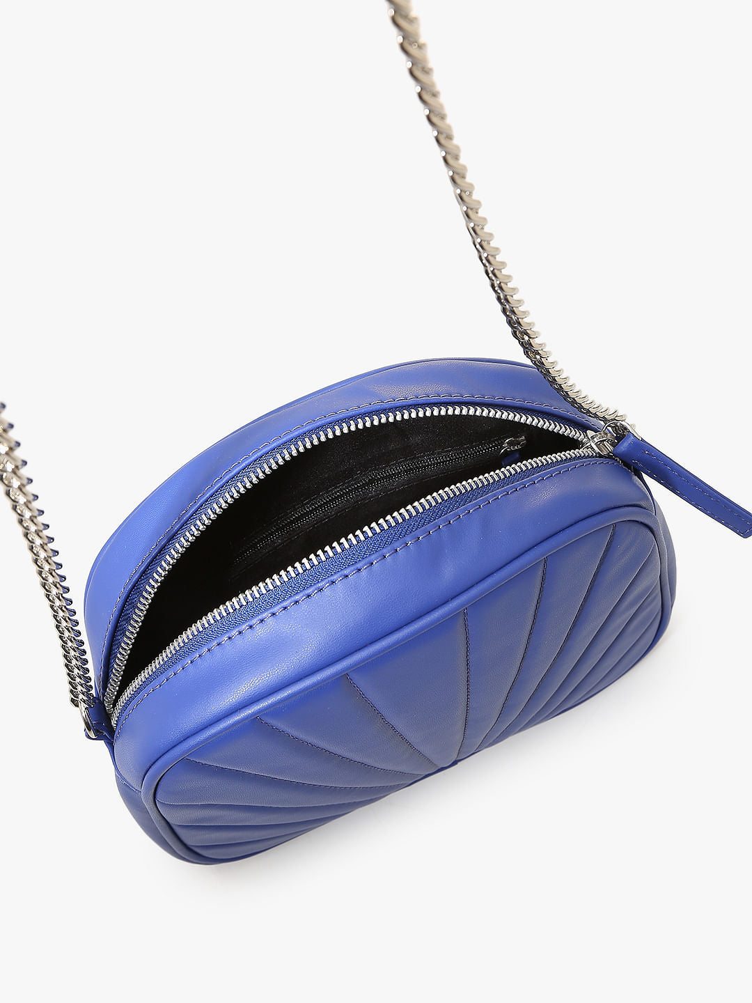 Blue Quilted Crossbody Bag