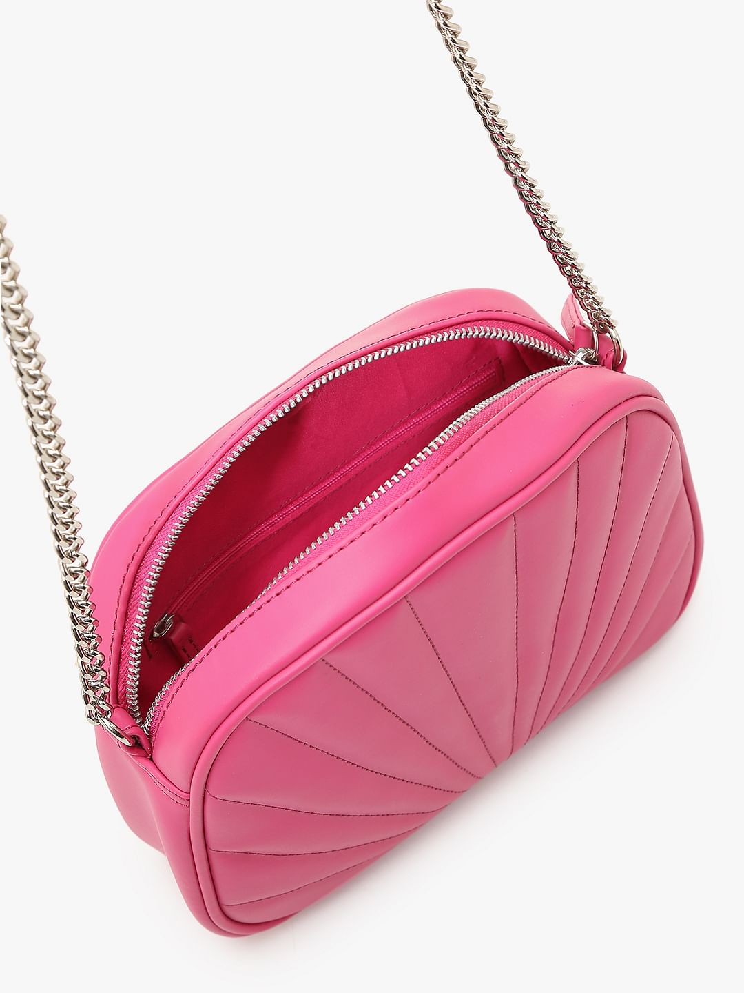 Pink Quilted Crossbody Bag