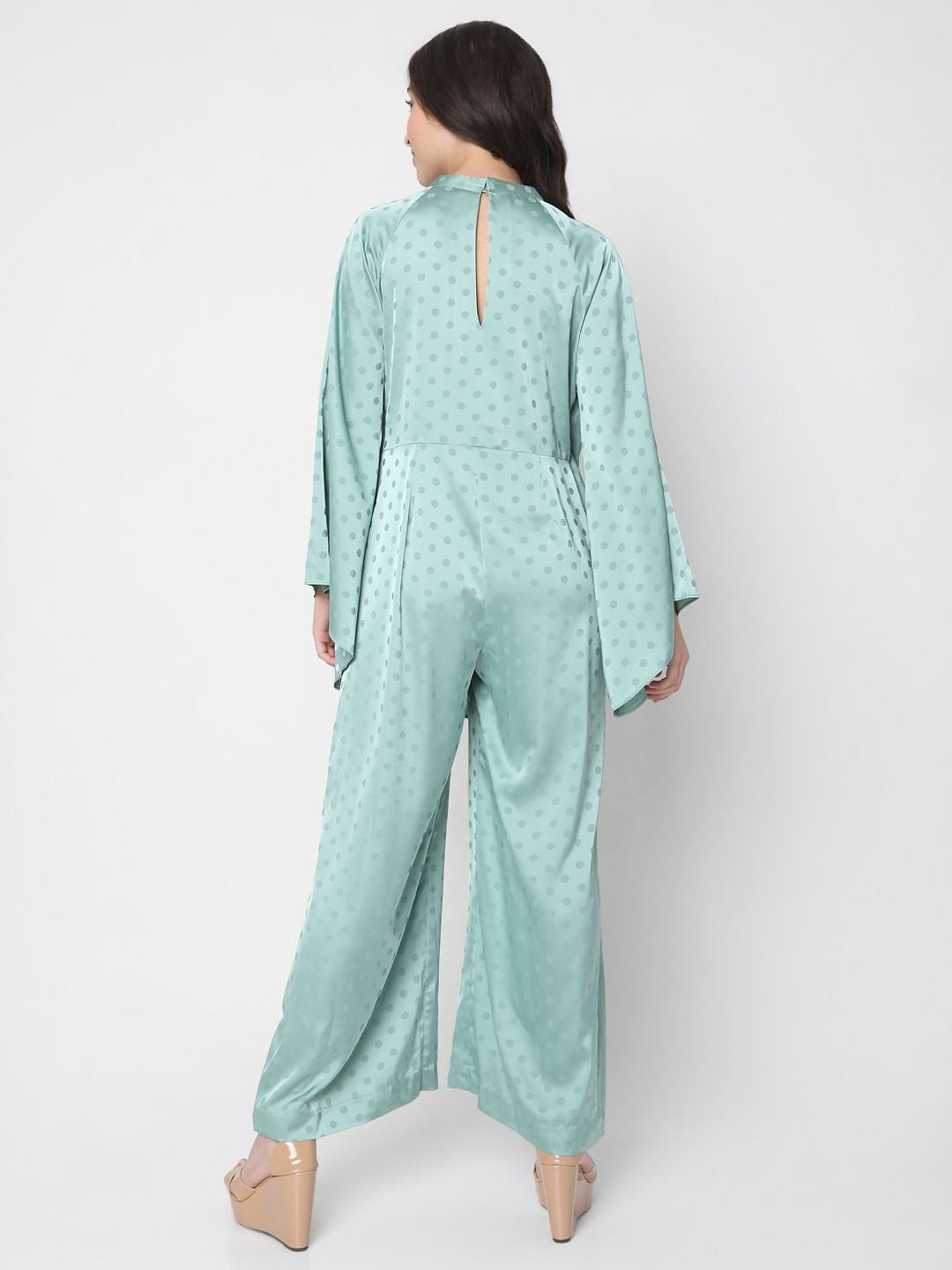 Blue Front Tie Up Jumpsuit