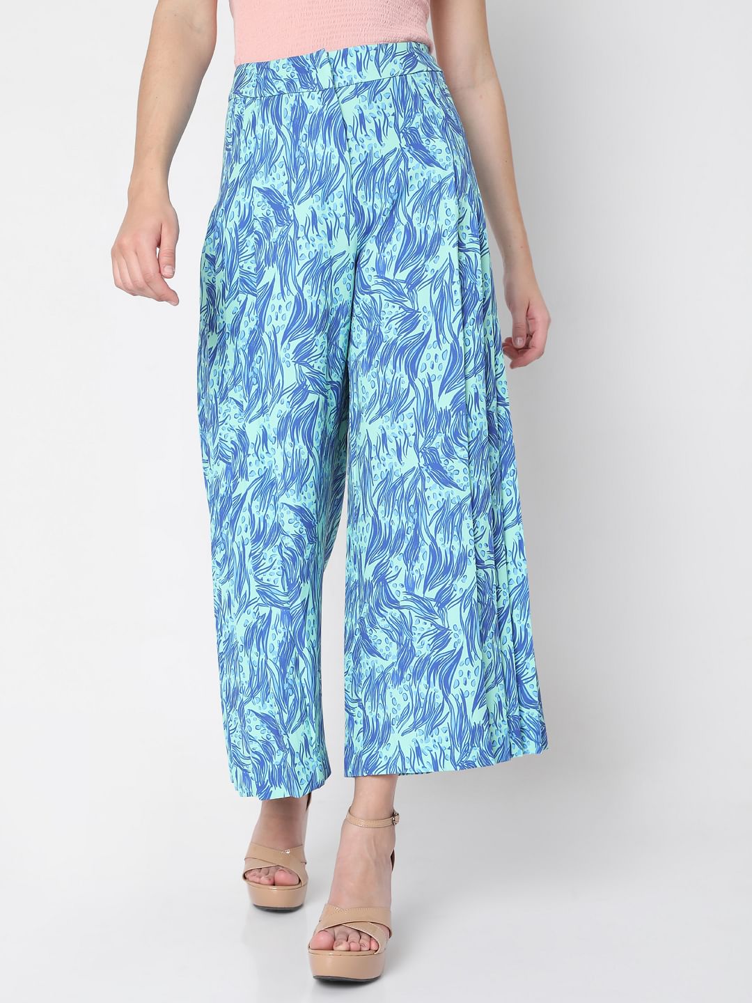 Blue Printed Pants