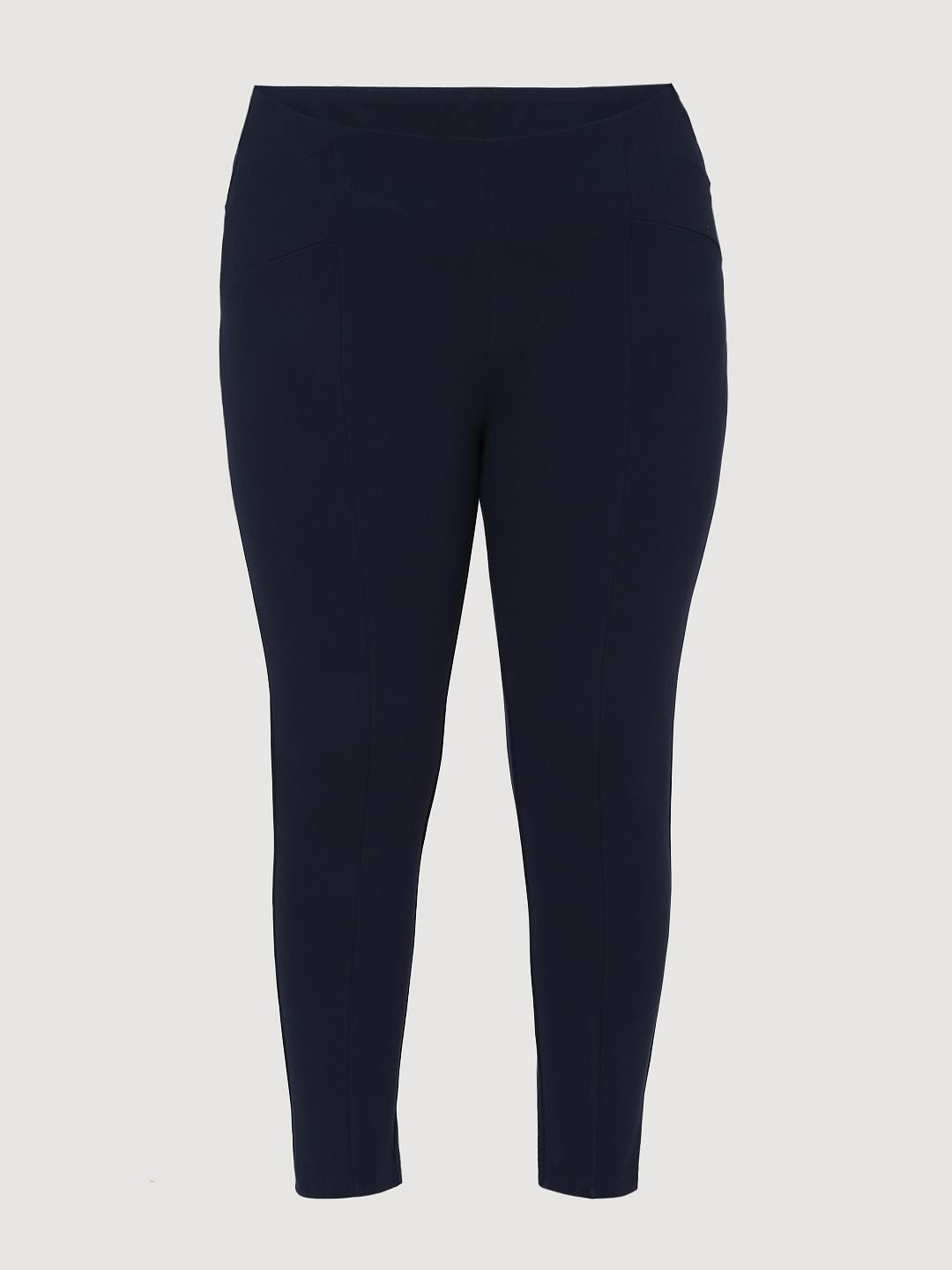 Curve Blue Mid Rise Leggings