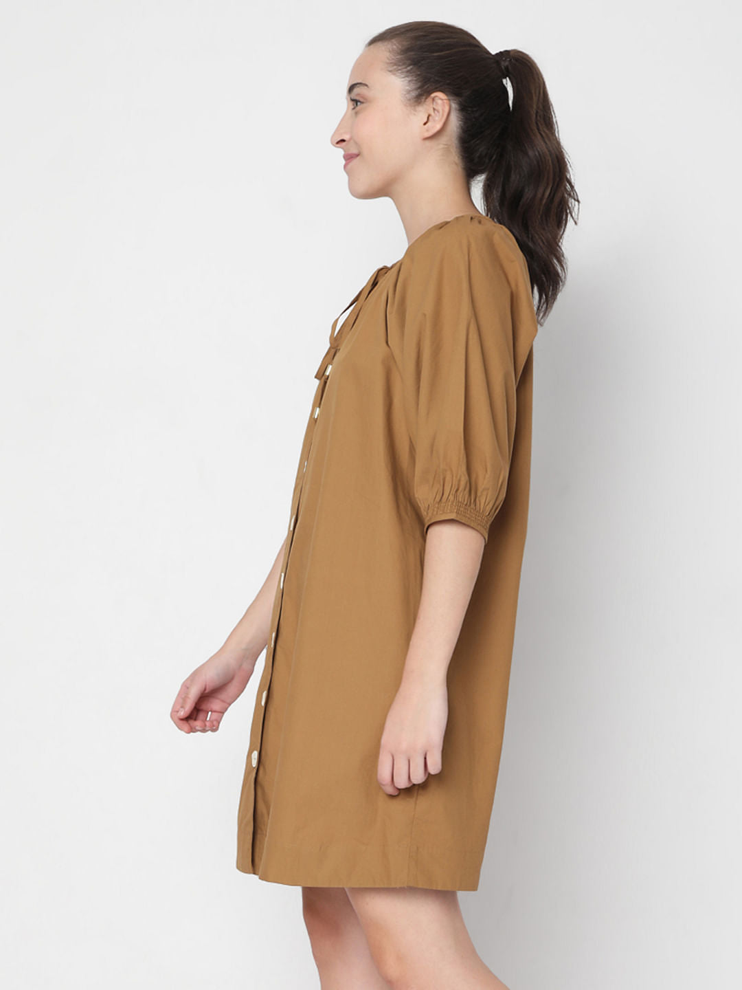 Brown Button Down Dress