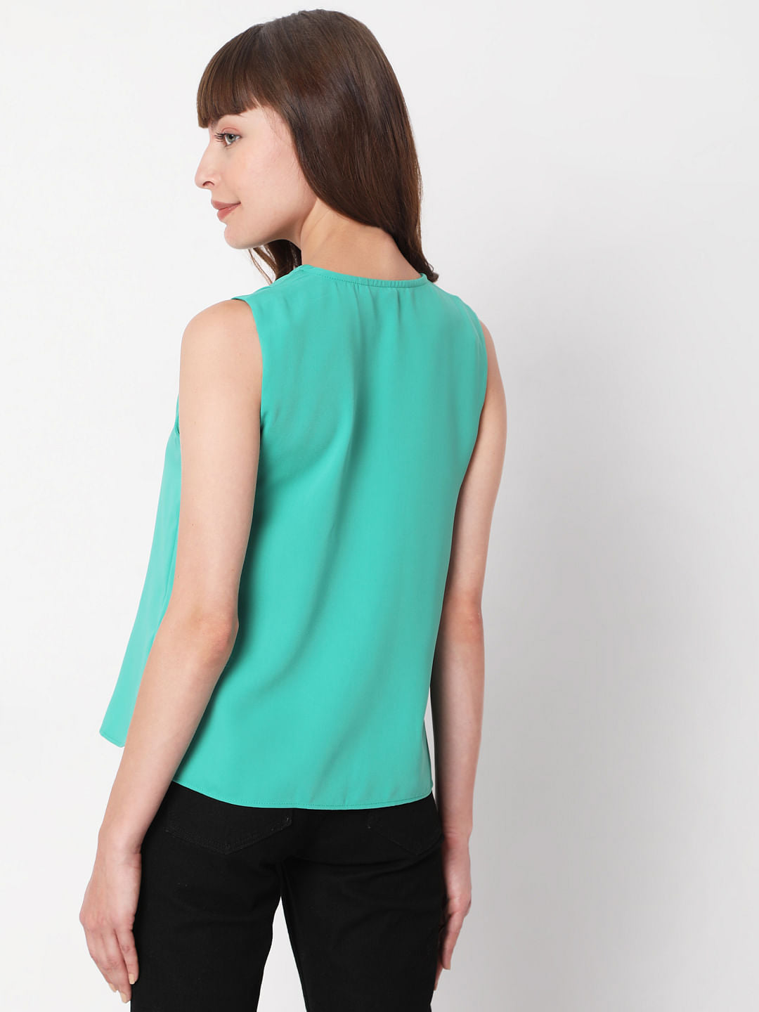 Green V Neck Top