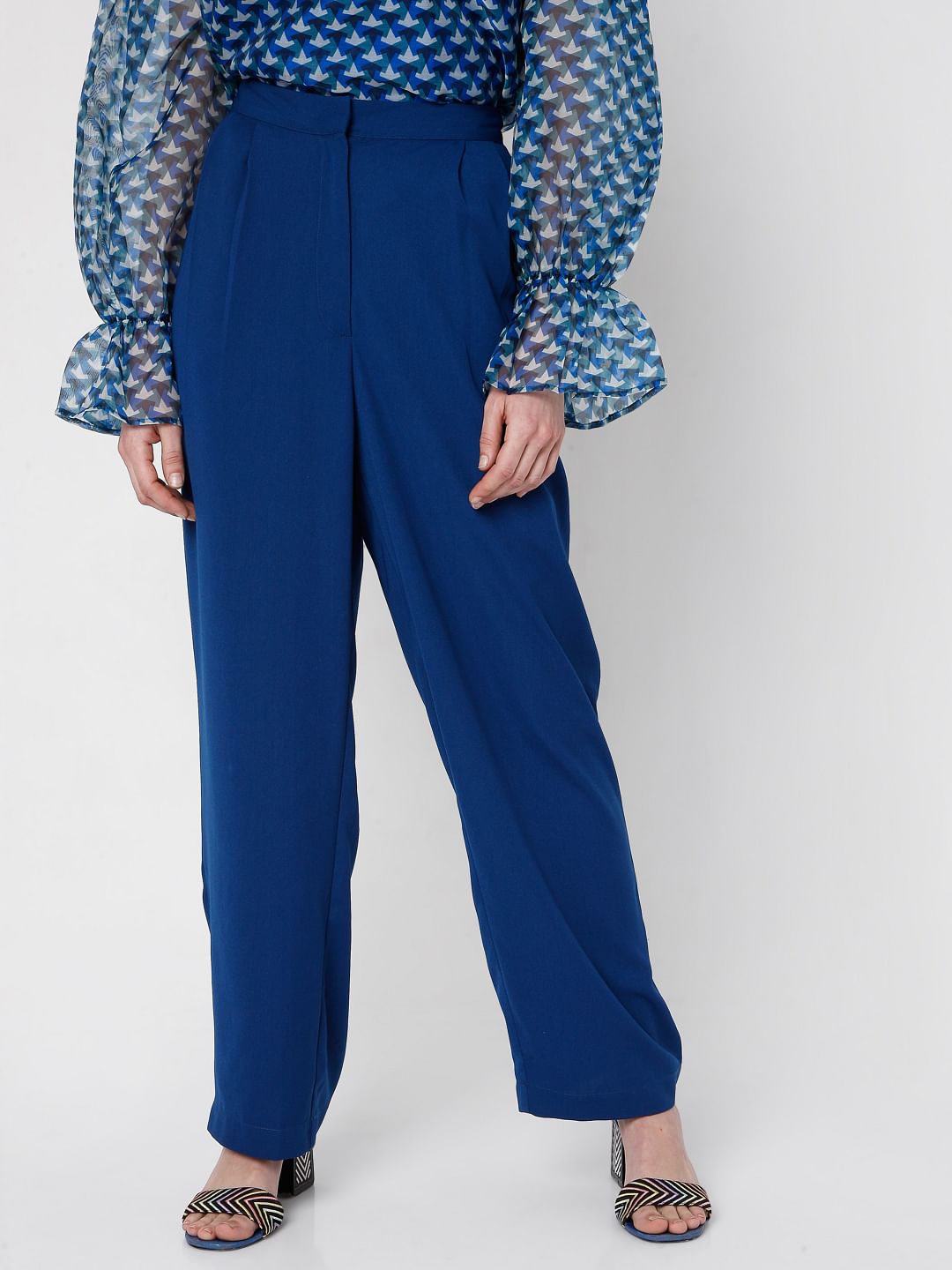Blue Straight Leg Co-Ord Set Trousers
