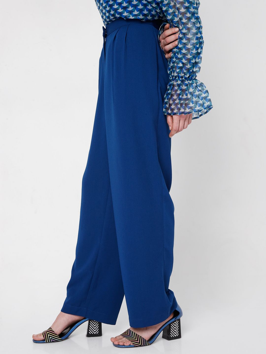 Blue Straight Leg Co-Ord Set Trousers
