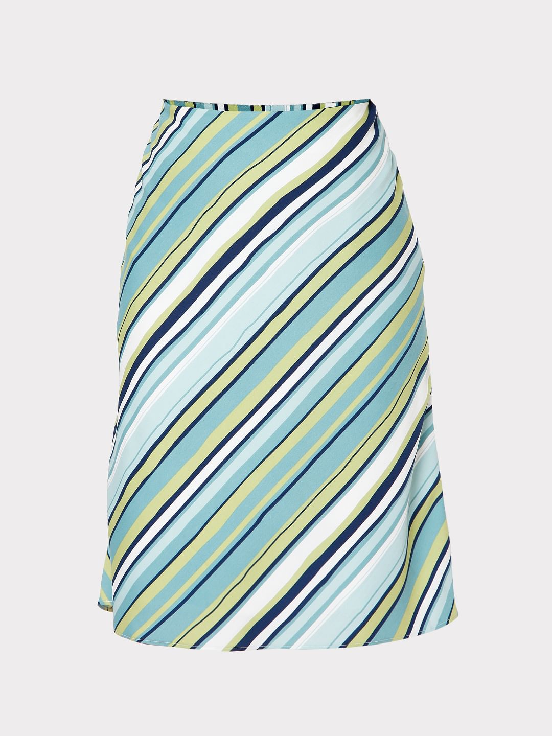 Green Striped A-Line Co-Ord Set Skirt