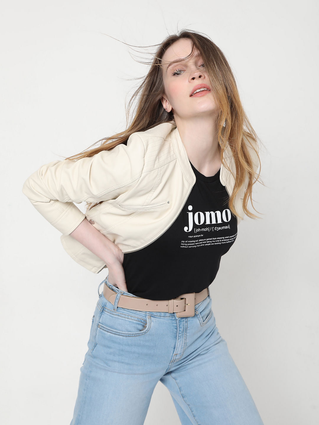 Black Slogan Print T-Shirt