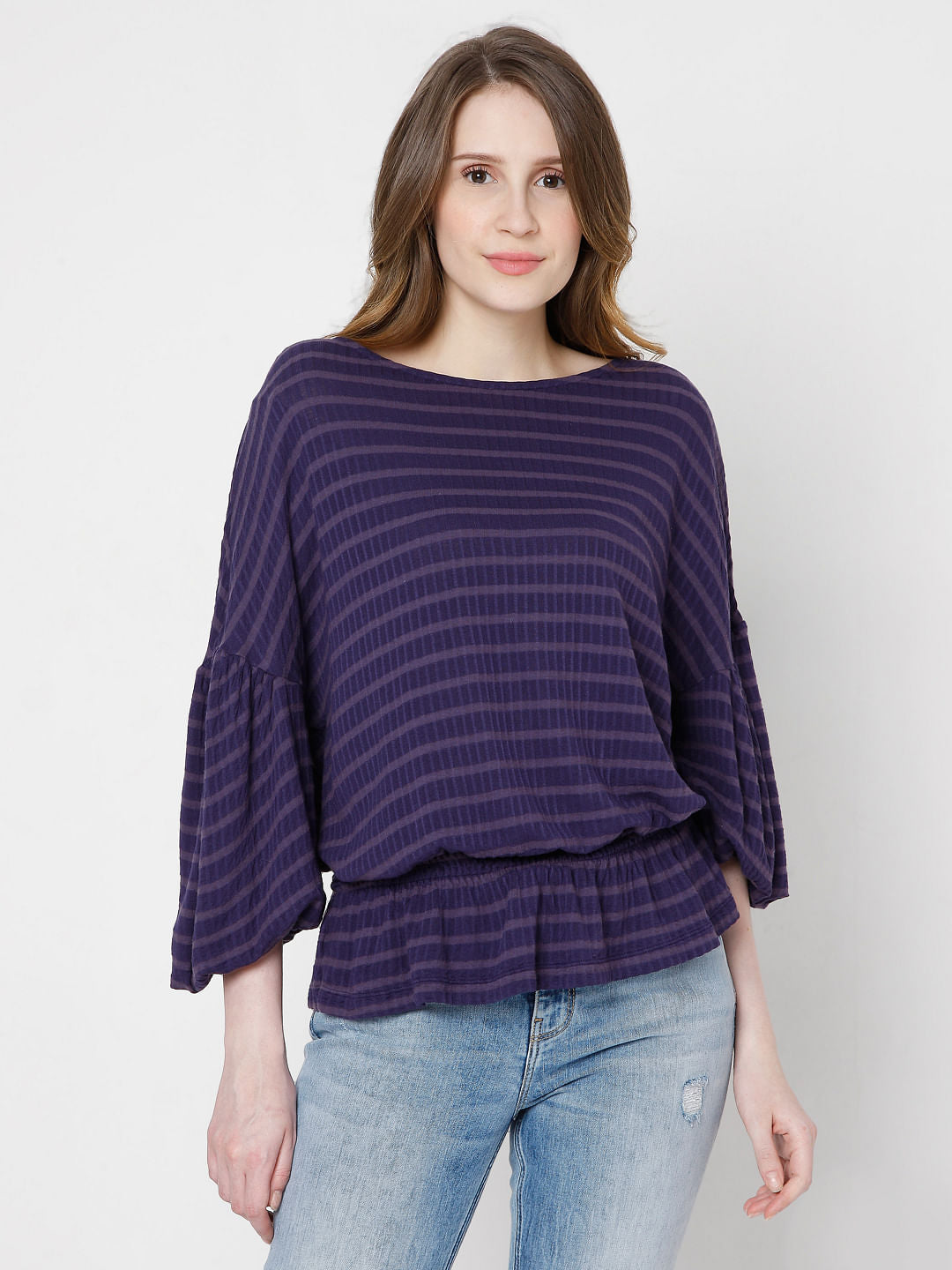 Purple Striped Top