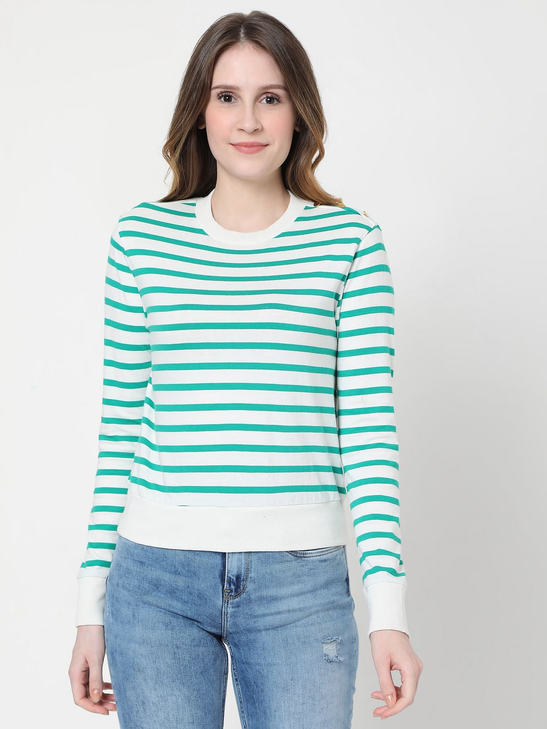 Green Striped Sweatshirt