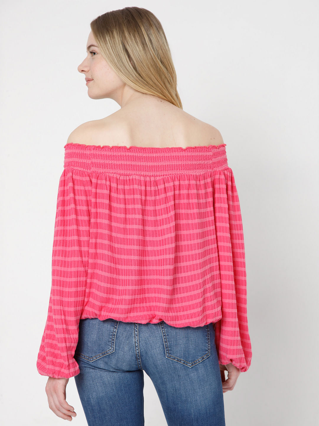 Fuschia Pink Off-Shoulder Top