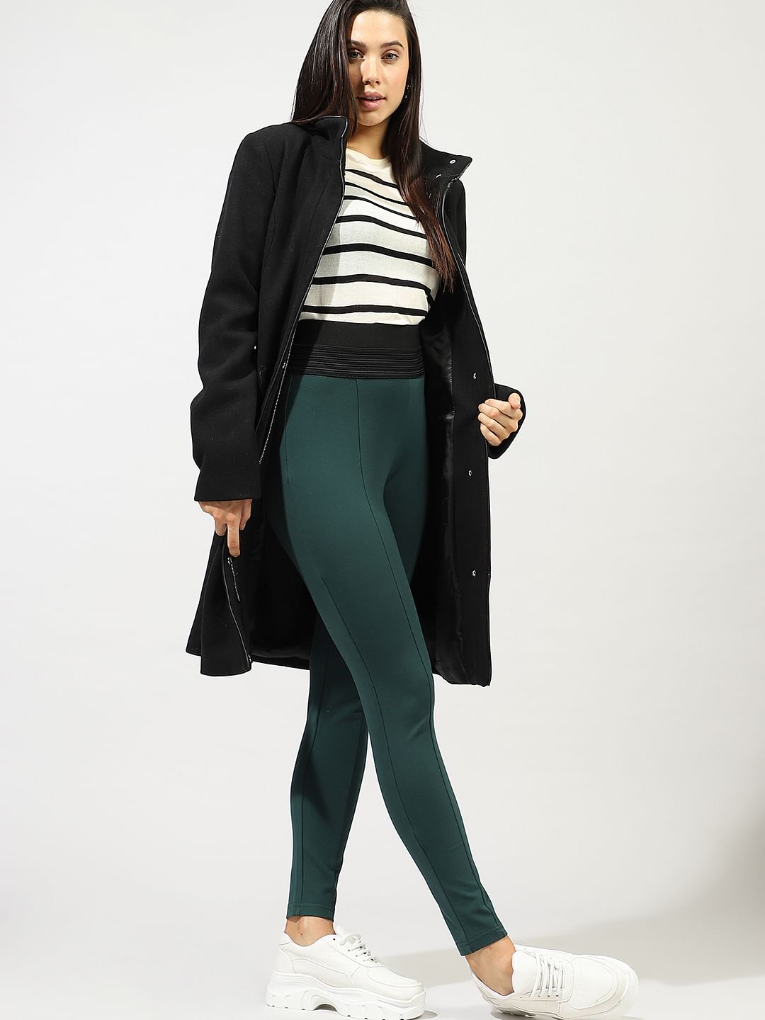 Green High Rise Skinny Fit Leggings