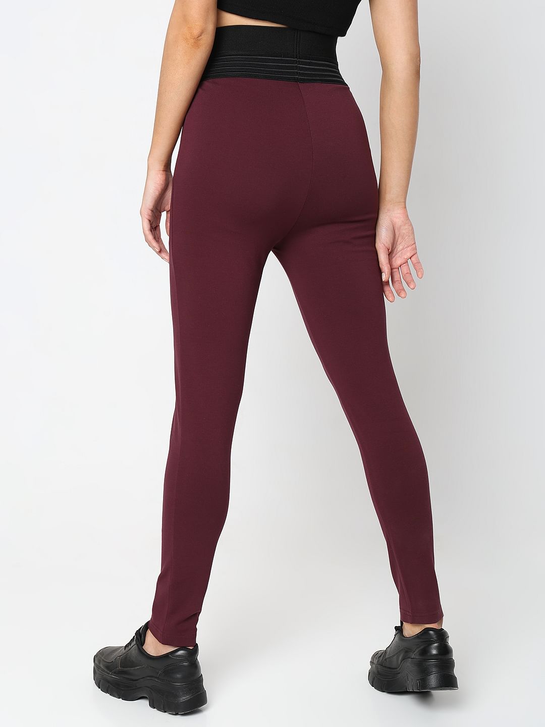 Maroon High Rise Leggings