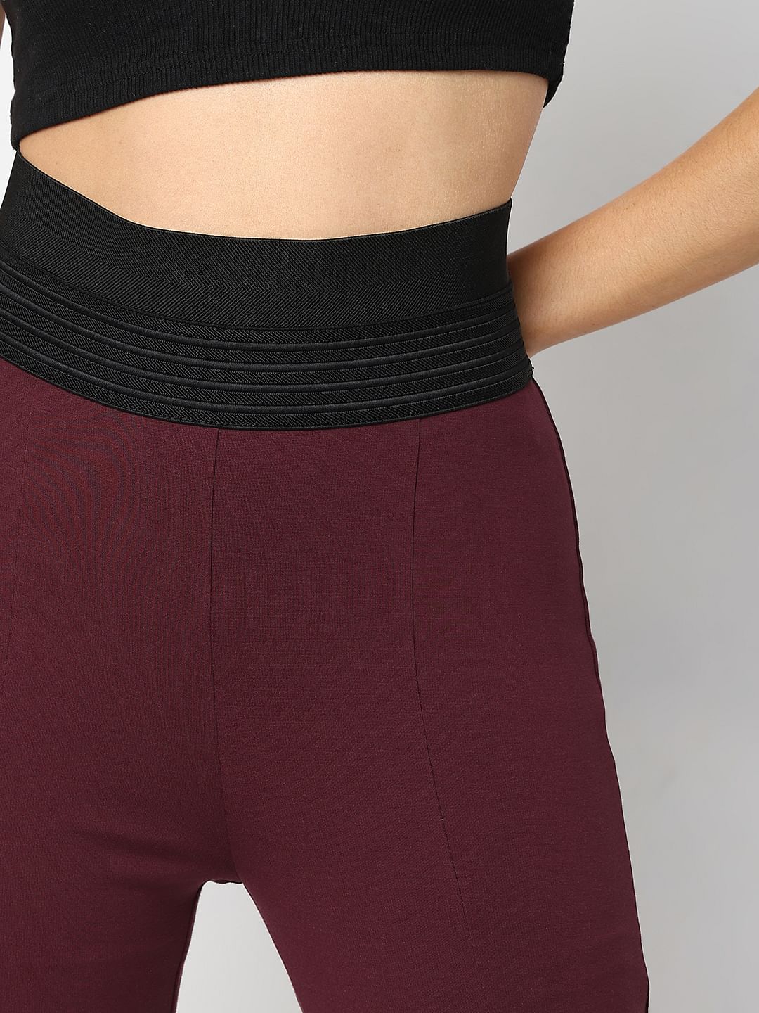 Maroon High Rise Leggings