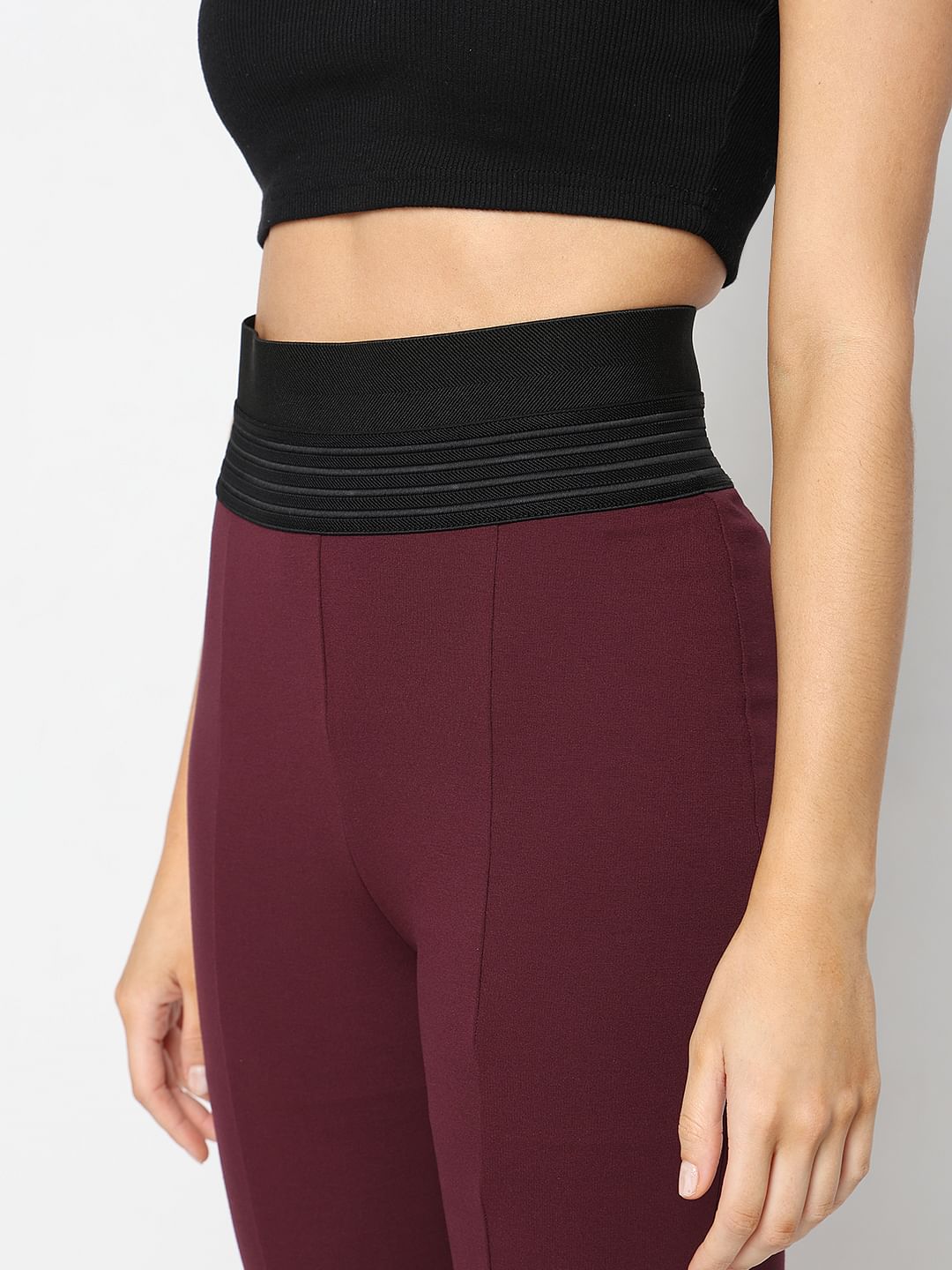 Maroon High Rise Leggings