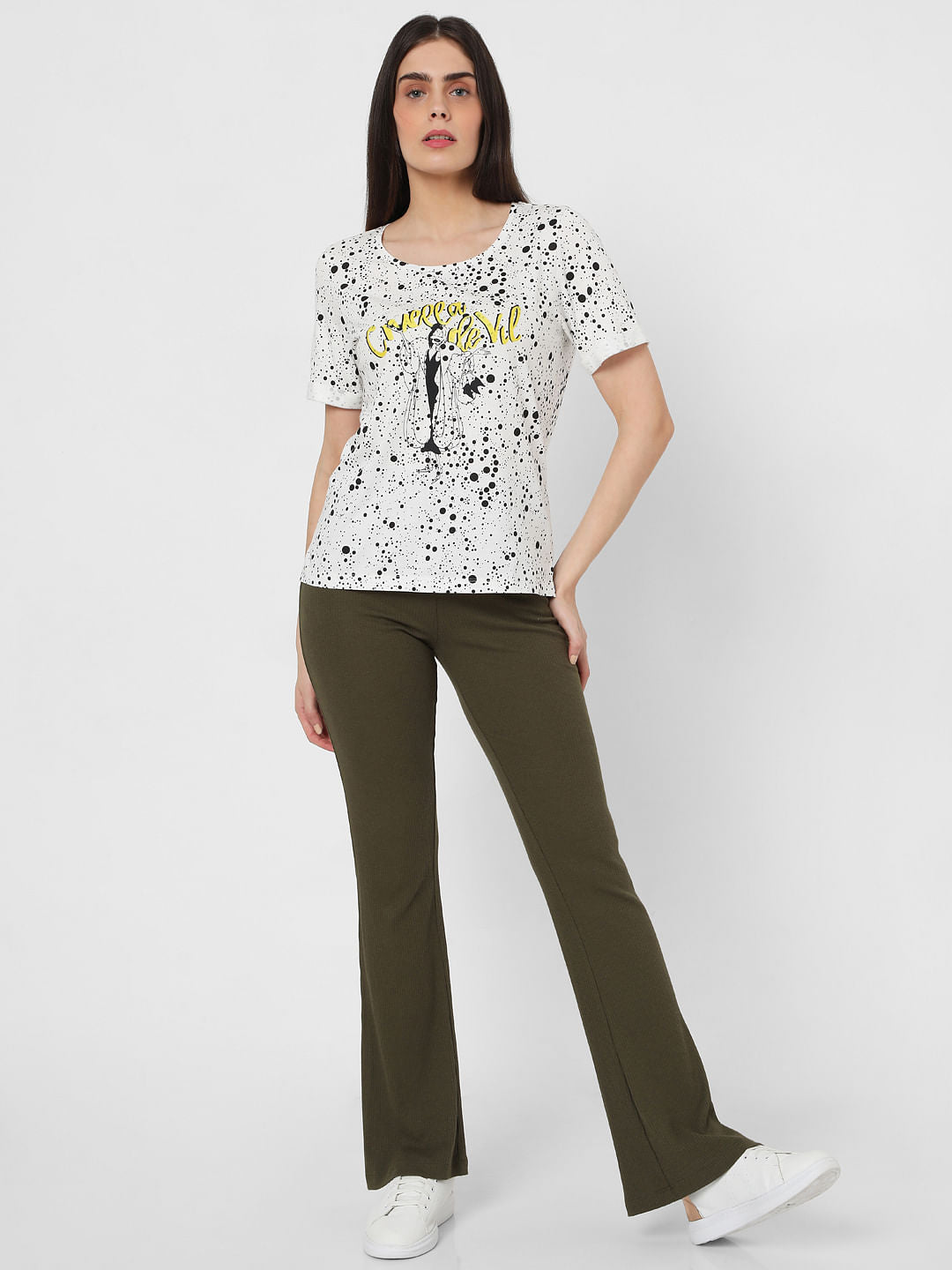 X Cruella White Cruella De Vil Print T-Shirt