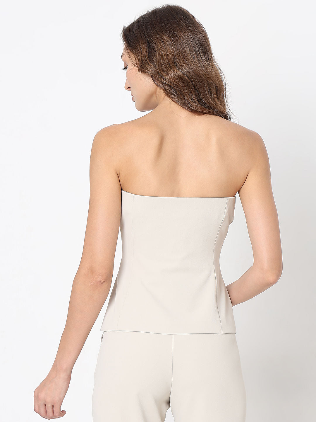 Beige Corset Co-Ord Set Blazer