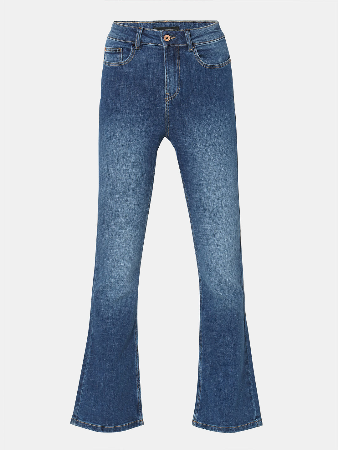 Blue High Rise Bootcut Jeans