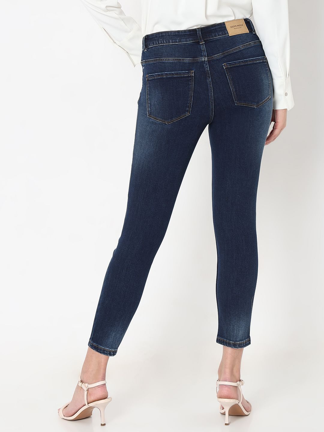 Dark Blue Mid Rise Wendy Skinny Jeans