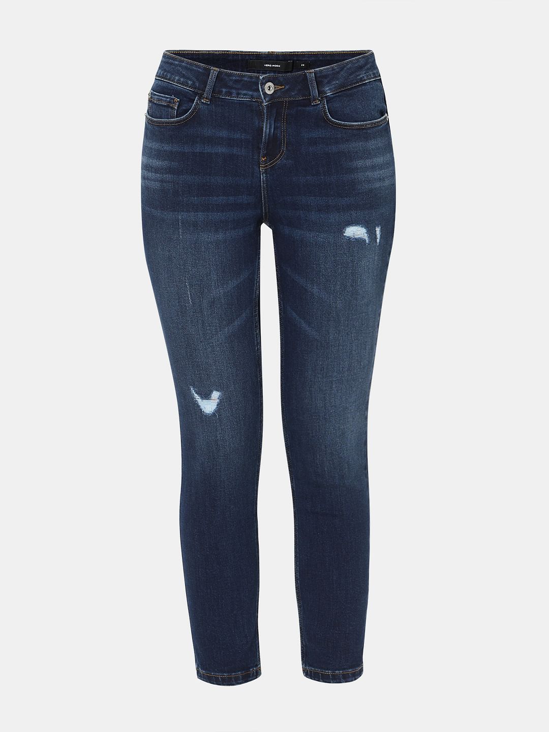 Dark Blue Mid Rise Wendy Skinny Jeans
