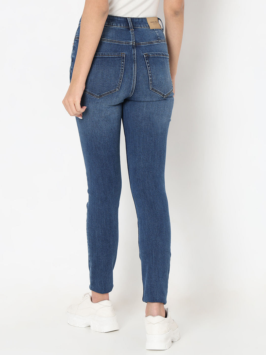 Blue High Rise Buttoned Wendy Skinny Jeans