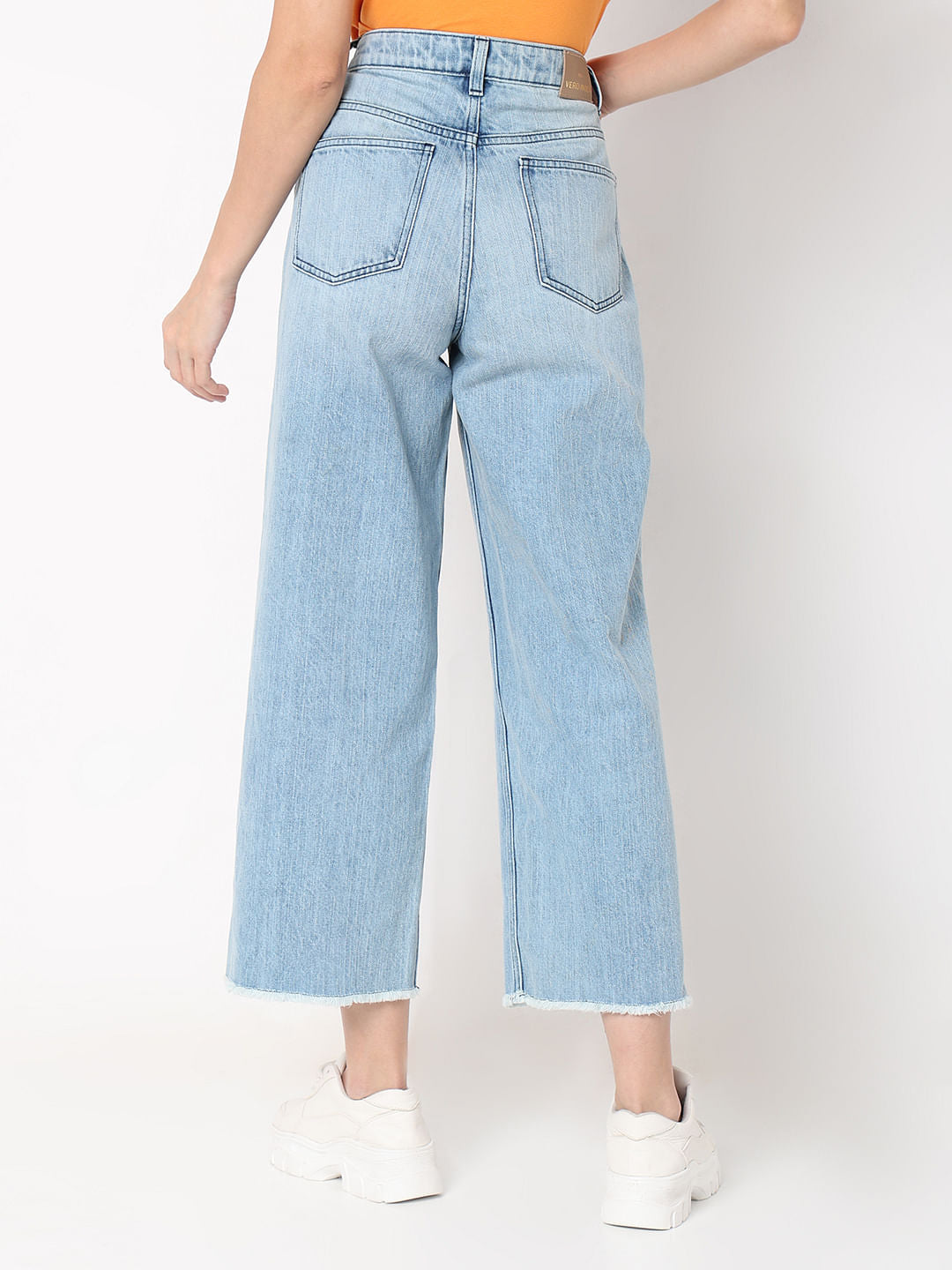 Light Blue High Rise Ripped Zoey Wide-Leg Jeans