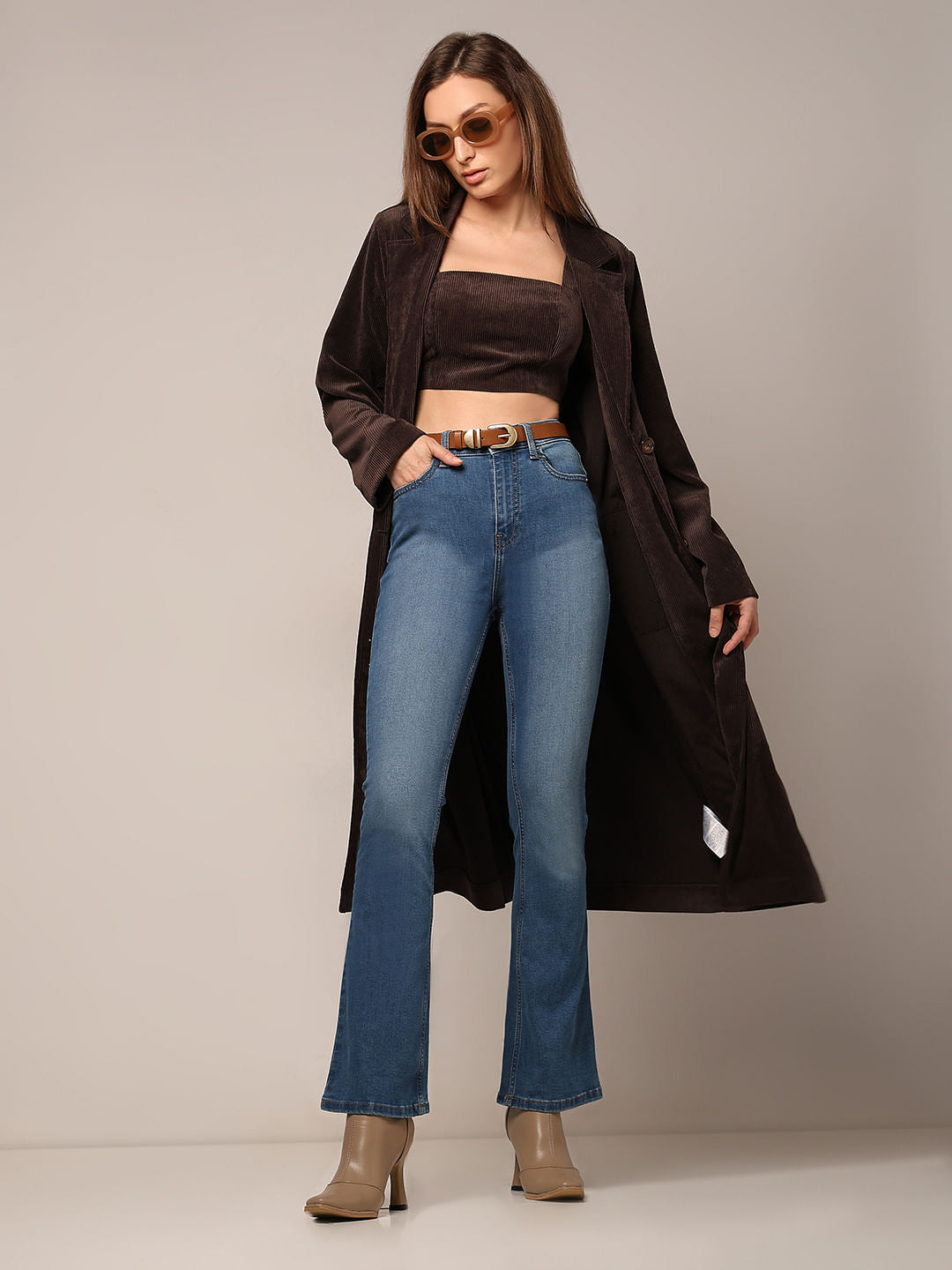 Blue High Rise Petra Bootcut Jeans