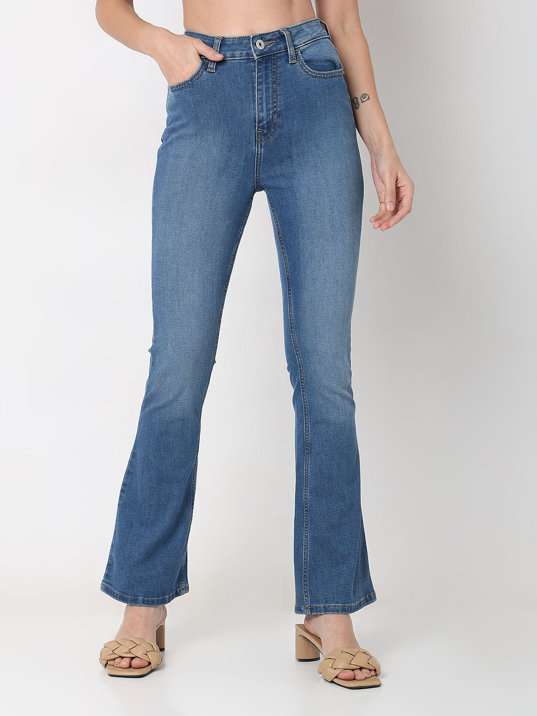 Blue High Rise Petra Bootcut Jeans