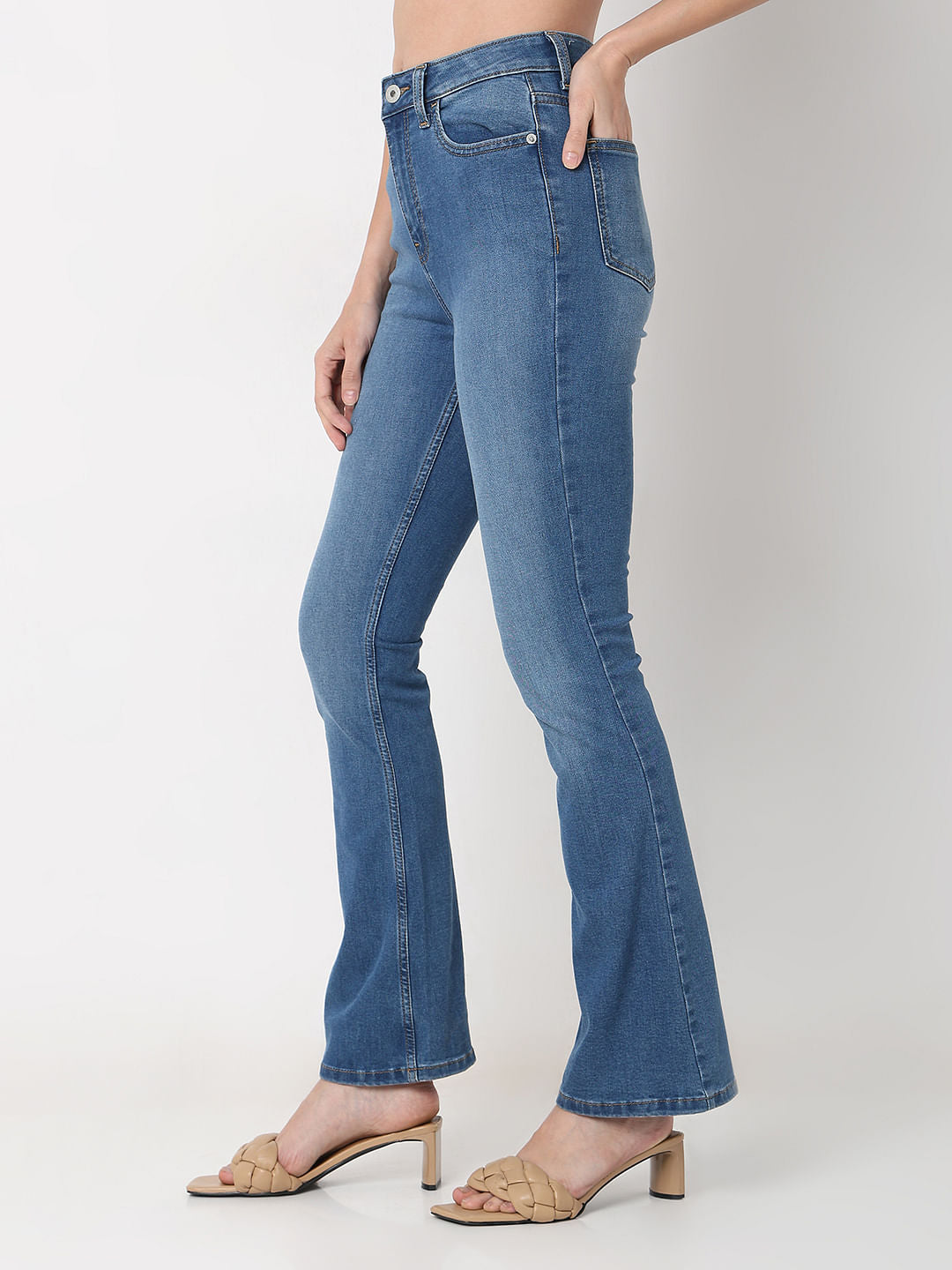 Blue High Rise Petra Bootcut Jeans