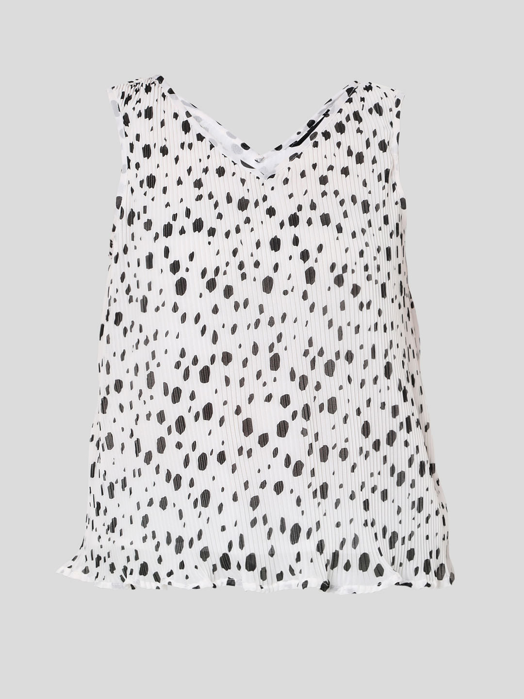 X Cruella White Pleated Co-Ord Set Top