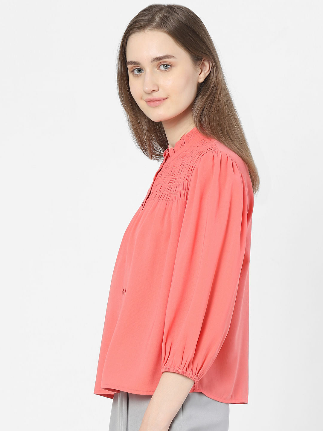 Pink High Neck Top