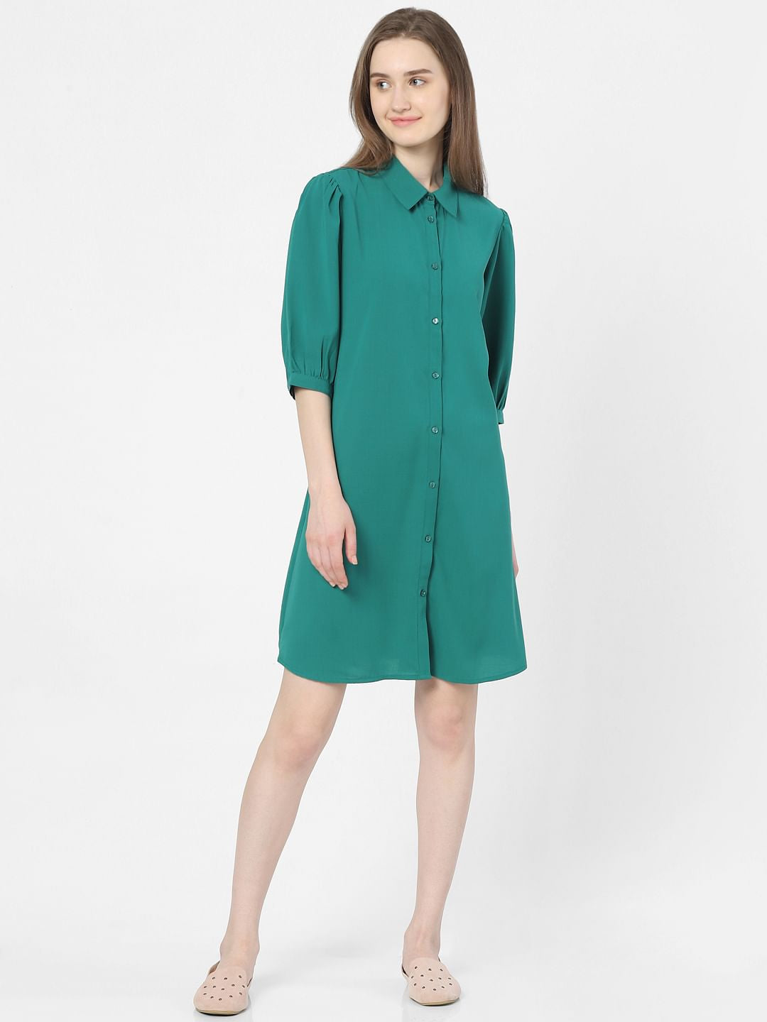 Green Shirt Dress