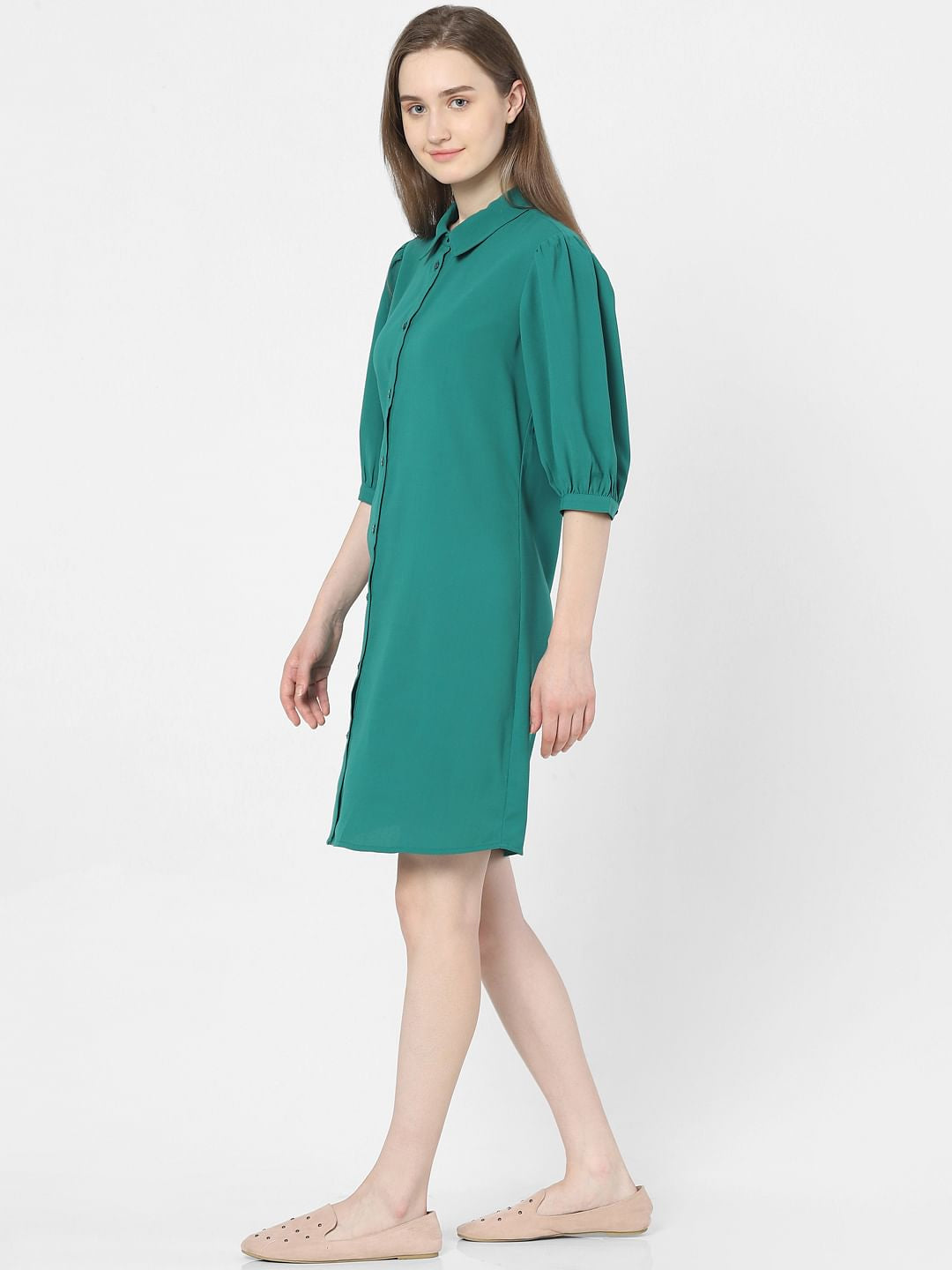 Green Shirt Dress