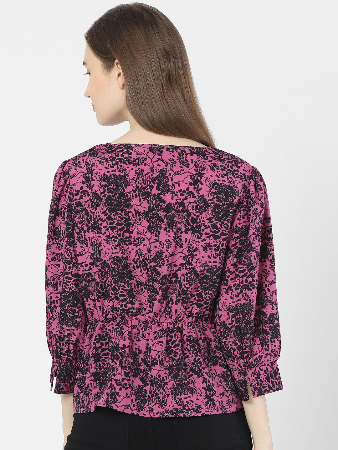 Purple Floral Print Top