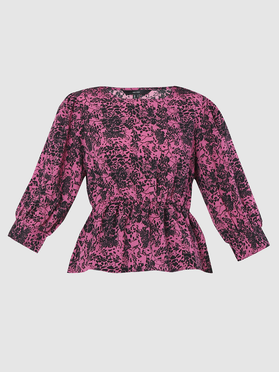 Purple Floral Print Top